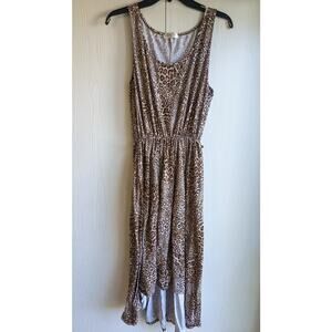 VTG Shira P Women's Sleeveless Leopard Waist Elastic Maxi Dress Size XL